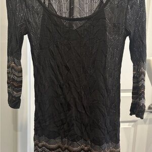 Missoni Elegant Black Lightweight Long Sleeve Dress size 38